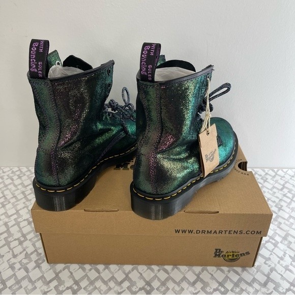 Dr. Martens 1460 Disco size 6 EU 37 Purple Iridescent Suede Combat Party Boots - Picture 9 of 12